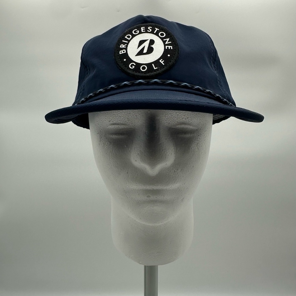 Bridgestone Golf Rope Cap Navy SnapBack 100% Polyester Dad Hat - Picture 2 of 13